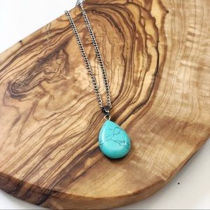 Dainty Turquoise Silver Pendant Necklace